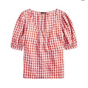 J Crew Greta Too in Red Gingham. M. NWOT
